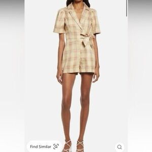 Adelyn Rae Plaid Short Sleeve Romper